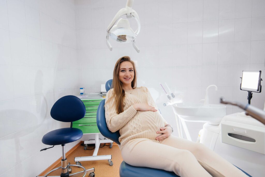 Pregnant woman at the dentist